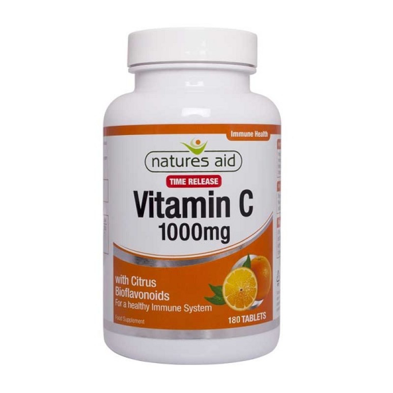 NATURES AID VITAMIN C 1000mg TIME RELEASE (WITH CITRUS BIOFLAVONOIDS) 180 TABS
