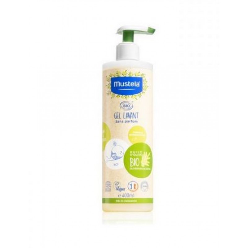 MUSTELA ORGANIC CLEANSING GEL WITH OLIVE OIL AND ALOE 400ML