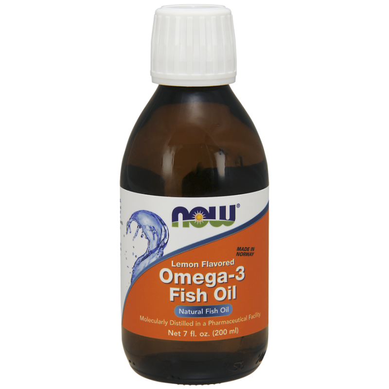 NOW OMEGA -3  FISH OIL LIQUID LEMON  200ML