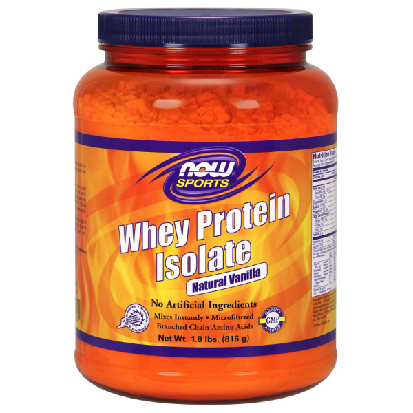 NOW SPORTS WHEY PROTEIN ISOLATE NATURAL VANILLA, 816 GR