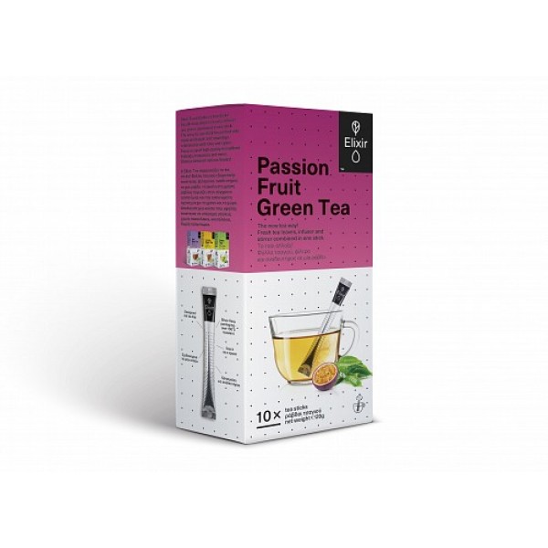 ELIXIR PASSION FRUIT GREEN TEA 10 TEA STICKS 