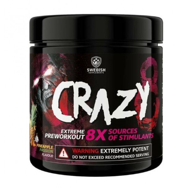 SWEDISH SUPPLEMENTS CRAZY x8 PINEAPPLE PASSION FLAVOUR 260GR