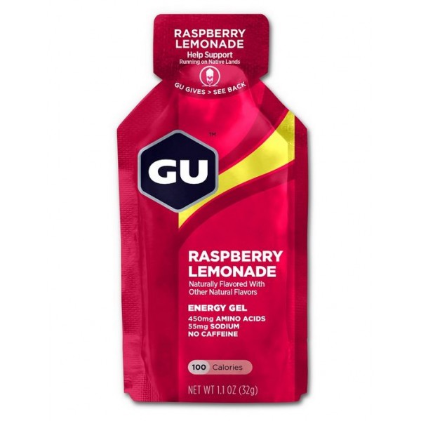 GU ENERGY GEL RASPBERRY LEMONADE - NO CAFFEINE 32GR