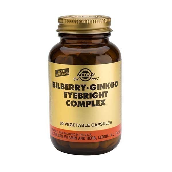 SOLGAR BILBERRY GINKGO EYEBRIGHT COMPLEX 60VEG CAPS