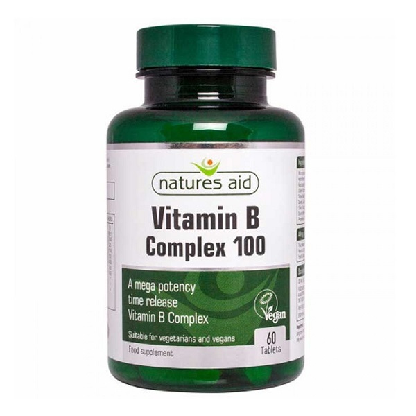 NATURES AID MEGA POTENCY VITAMIN B COMPLEX 100MG TIME RELEASE 60TABS