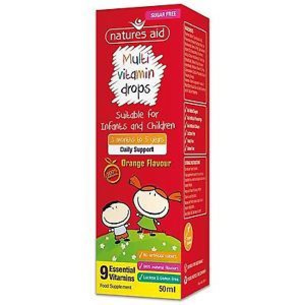NATURES AID MULTI-VITAMIN MINI DROPS FOR INFANTS & CHILDREN (3 MONTHS - 5 YEARS) 50ML