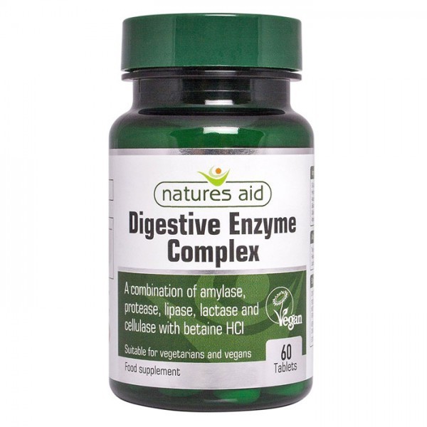 NATURES AID DIGESTIVE ENZYME COMPLEX BETAINE HCI 60 TABS