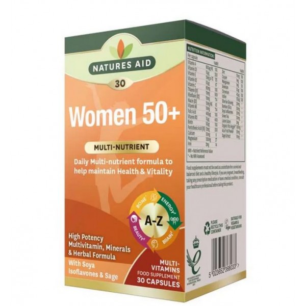 NATURES AID WOMEN 50+  MULTI-VITAMINS & MINERALS (WITH SUPERFOODS) 30VCAPS